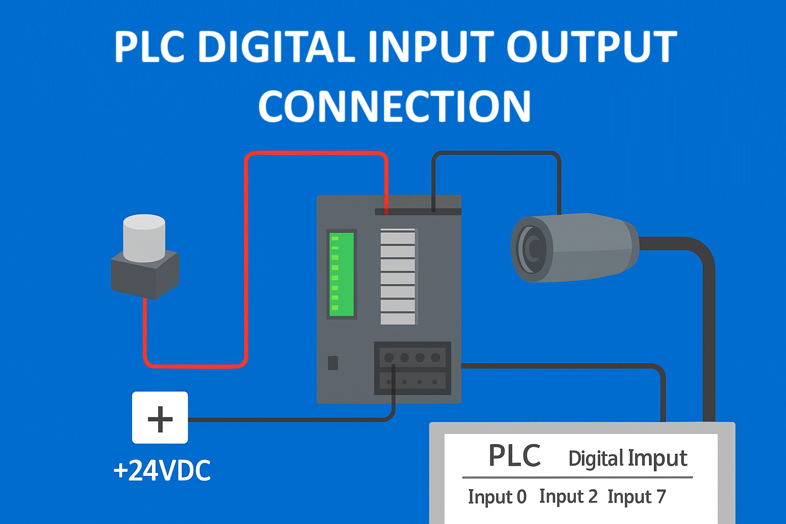 PLC HARDWARE CONNECTION FOR DIGITAL INPUT OUTPUT